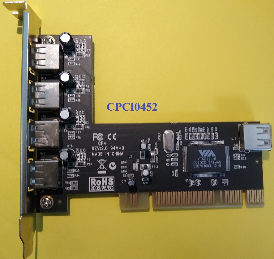 VIA Technologies VT6212L Four Port PCI USB 2.0 Controller | A1.