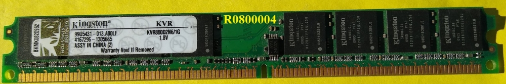 1Go Ram Barrette Mémoire UNIFOSA DDR2 PC2-6400U 800Mhz GU341G0ALEPR6B2C6CE  CL6 - MonsieurCyberMan